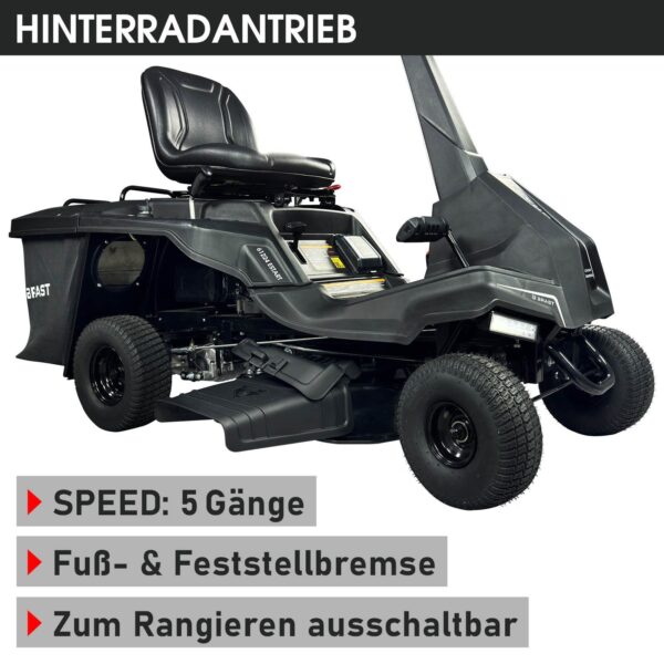 72abdce5-7d20-4789-8a9c-e21b0a8ca0c5 BRAST Rasentraktor 61224 ESTART – Leistungsstarker Aufsitzmäher mit Elektrostart, 61 cm Schnittbreite und 150 L Grasfangkorb
