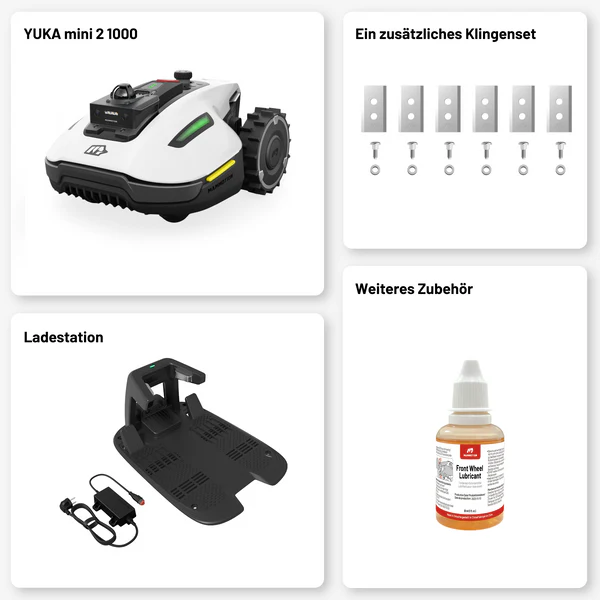 N5 MAMMOTION YUKA mini 2 1000 – Intelligenter Mähroboter ohne Begrenzungskabel für Rasenflächen bis 1.000 m²