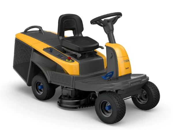 STIGA Akku-Aufsitzmäher Swift 372e inkl. 4 x 5 Ah Akkus & Ladegerät – Leise, kraftvoll und emissionsfrei mähen