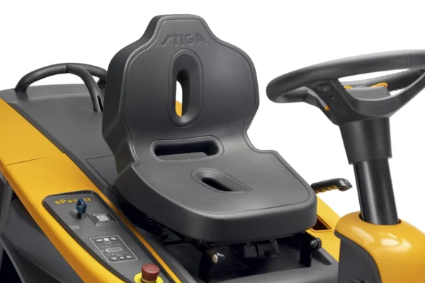 STIGA Akku-Aufsitzmäher Swift 372e inkl. 4 x 5 Ah Akkus & Ladegerät – Leise, kraftvoll und emissionsfrei mähen